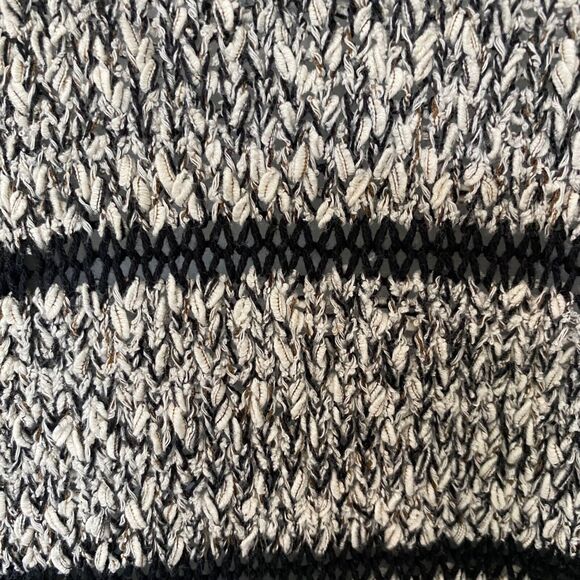 Lou & Grey Wm M Gray Black Striped Chunky Knit Open Front Cardigan Cozy Casual - Picture 5 of 8